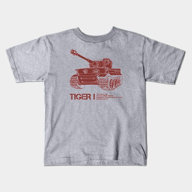 Tiger 1 | World War 2 Tank Kids T-Shirt by Distant War